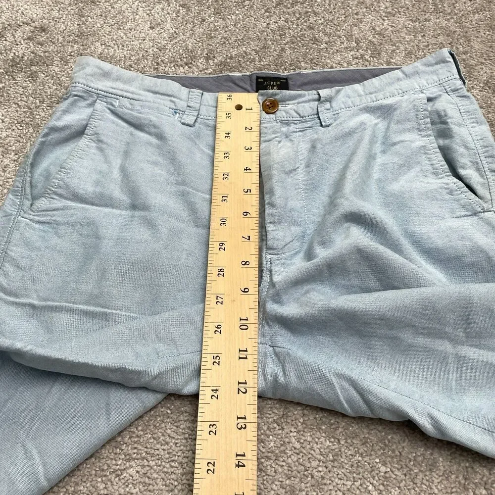 J.Crew Club Chino Shorts Mens Size 31 Blue Cotton Flat Front 11 Inch Casual